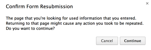 Chrome's confirm resubmission dialog
